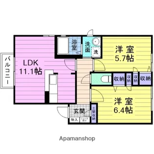 トワ ヴェールB【2階】の間取り