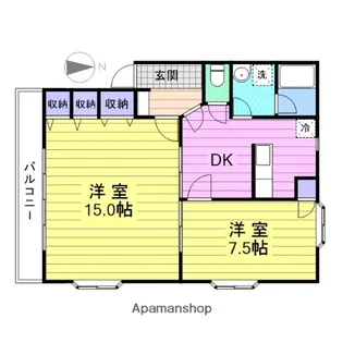 宮城県仙台市宮城野区田子3丁目【アパート】の間取り