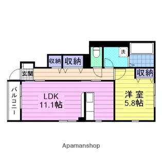 メゾン・ド・ハシヌマC【1階】の間取り