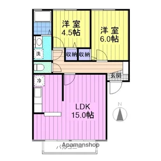 セブンリバーサイドA【1階】の間取り