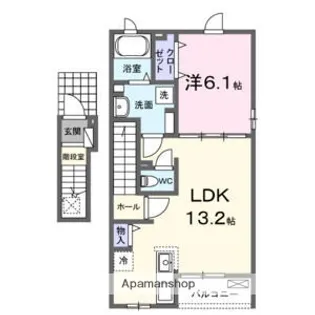 「仮称」利府町森郷アパートⅡ【2階】の間取り