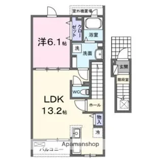 「仮称」利府町森郷アパートⅡ【2階】の間取り