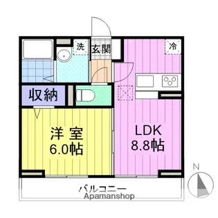プレドフルールV【1階】の間取り