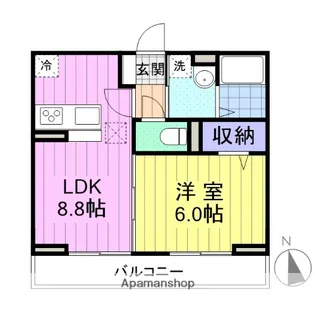 プレドフルールV【1階】の間取り