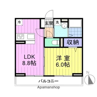 プレドフルールV【3階】の間取り