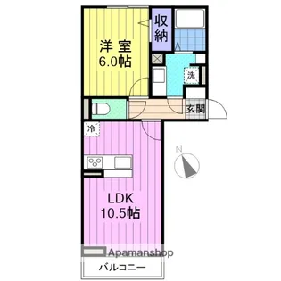 プレドフルールV【3階】の間取り