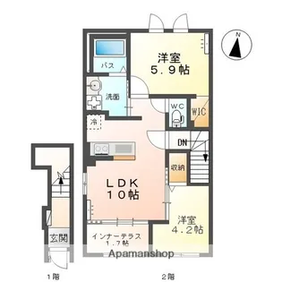 ソレイユ【201号室】の間取り