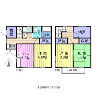 宮城県多賀城市新田字六歳【一戸建】の間取り