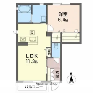 メゾン・ケーB【101号室】の間取り