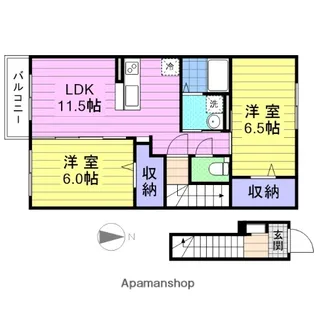 モンターニュ K【2階】の間取り