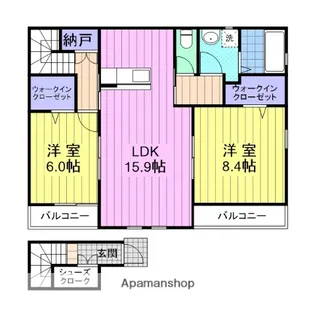 (仮称)新田3丁目アパート【2階】の間取り