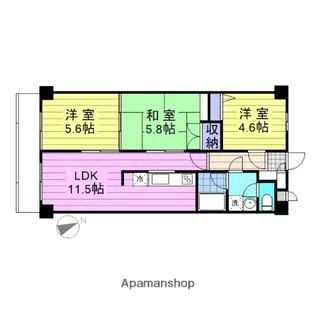グリシーヌ・S【6階】の間取り