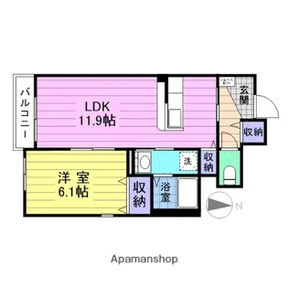 ヴィラージュ新田(ニイダ)II【1階】の間取り