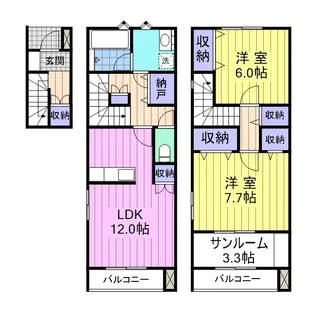 APTサン・シルフⅠ【2階】の間取り