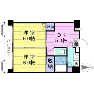 コーポフジサワ仙台【4階】の間取り