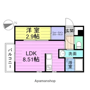 ユイシア福室【1階】の間取り