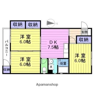 LEVANTE【105号室】の間取り
