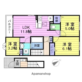 アールポート E【2階】の間取り