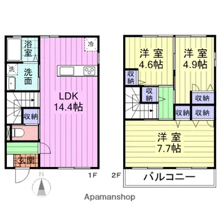 ラピス・レガーロA棟【102号室】の間取り
