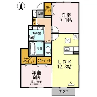 グリーンピア下愛子【1階】の間取り