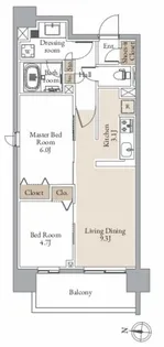 レジディア仙台北四番丁プレイス【9階】の間取り