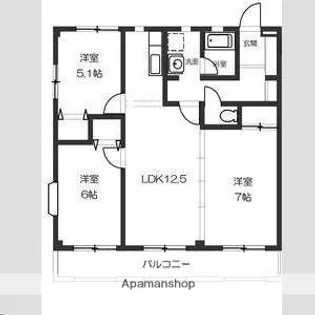 宮城県仙台市泉区市名坂字東裏【マンション】の間取り