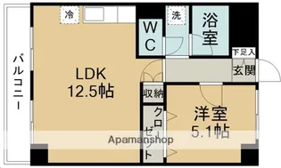 ロイヤルヒルズ高松【5階】の間取り