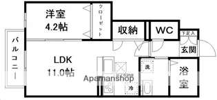 スペラール新小路【107号室】の間取り