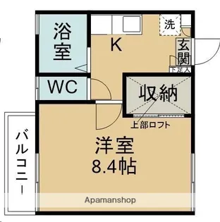 バーシティハウス花壇B棟【208号室】の間取り