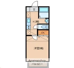 宮城県仙台市若林区中倉2丁目【アパート】の間取り
