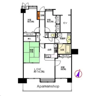 ロイヤルパレス長町公園【12階】の間取り