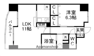 宮城県仙台市泉区市名坂字萩清水【マンション】の間取り