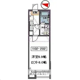 宮城県仙台市宮城野区東仙台2丁目【アパート】の間取り