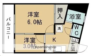 ワンセルフマンション【103号室】の間取り