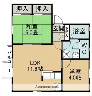 フレグランス柳生D棟【1階】の間取り