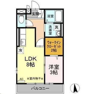 カナディアンコート平成【206号室】の間取り