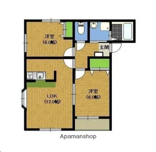 コテージ彩【2階】の間取り