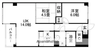 上杉五番館【4階】の間取り