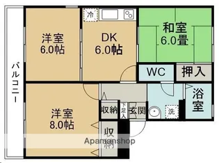 ロイヤルガーデンA棟【304号室】の間取り