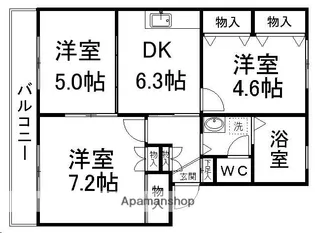 サンライズ宮千代【105号室】の間取り
