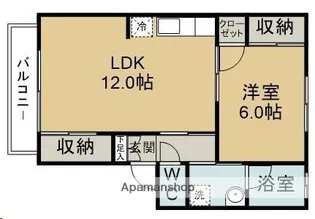 リバースター岩切【202号室】の間取り