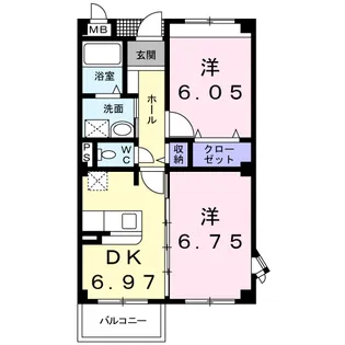 サニーセトル弐号館【1階】の間取り