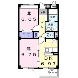 サニーセトル弐号館【3階】の間取り