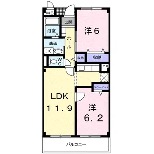 サニーヒル仙台南【4階】の間取り