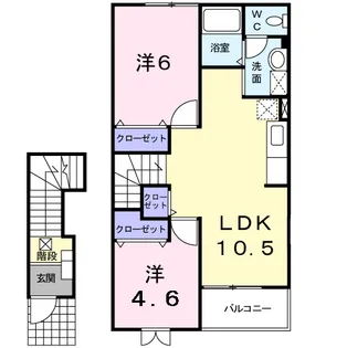 ラ・フラール【2階】の間取り