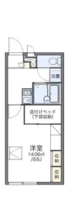 レオパレスアブニール 折立【224号室】の間取り