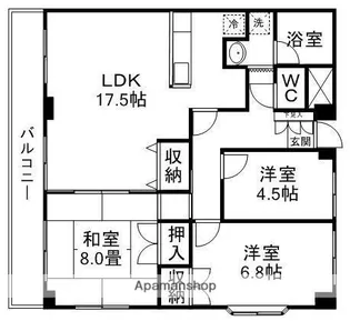 アークヒルズ小松島【606号室】の間取り