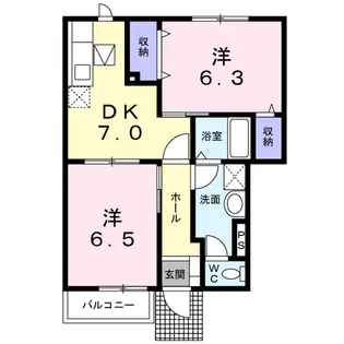 ピュアグレイスフル【1階】の間取り