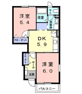 サニーセトル壱号館【1階】の間取り