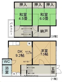 タウンハウス向山【B号室】の間取り